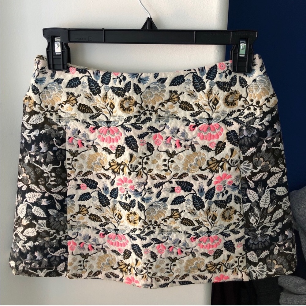 Topshop embroidered A-line mini skirt, size 4